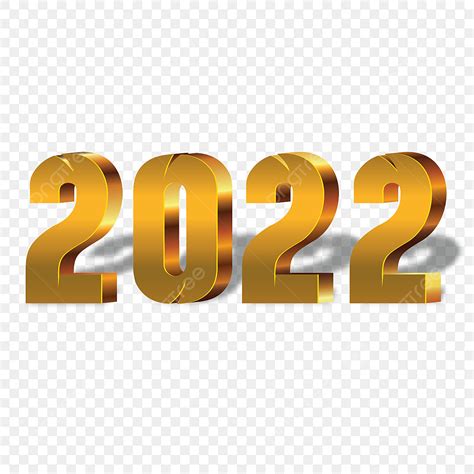 Golden New Year Vector Png Images Happy New Year 2022 3d Golden Vector