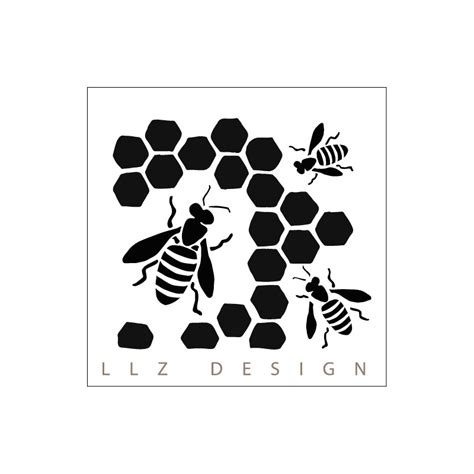 The Three Working Honey Bees From Llz Stencils For Diy
