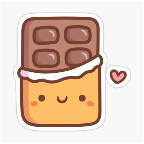 Cute Chocolate Bar Doodle Sticker For Sale By Rustydoodle Redbubble