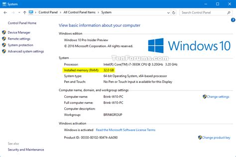 Determine System Memory Size Speed And Type In Windows 10 Tutorials