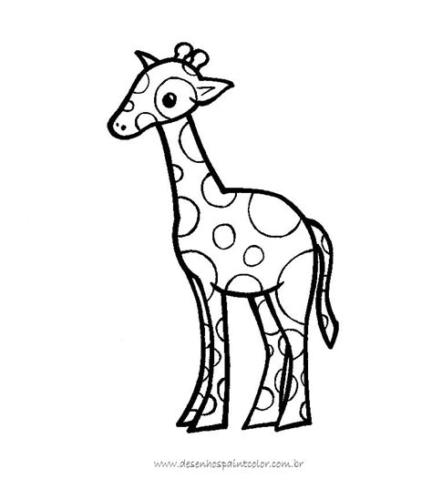 Girafa Para Colorir E Imprimir Muito Fácil Colorir E Pintar