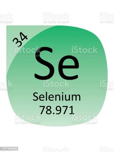 Round Periodic Table Element Symbol Of Selenium Stock Illustration