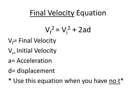 Equation For Velocity Final Tessshebaylo