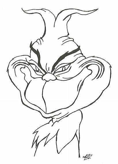 Grinch Face Coloring Printable Pages Clipart Sheets
