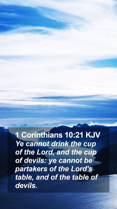 1 Corinthians 1021 Kjv Mobile Phone Wallpaper Ye Cannot Drink The