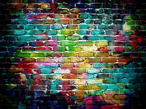 47 Brick Graffiti Wallpaper