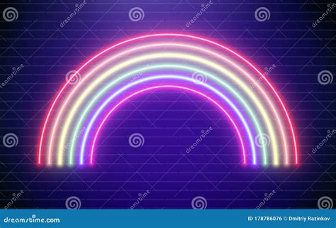 Rainbow Neon Vector Illustration Bright Vector Pride Background