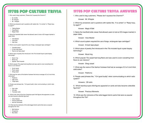 Free Printable Trivia Questions For Teens
