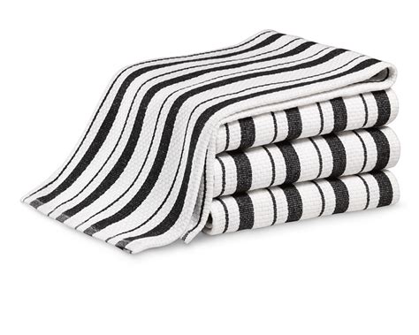Kitchen towels can even stand in as an oven mitt to handle hot pans and pots. Williams Sonoma Striped Tea Towels, Set of 4, Jet Black ...