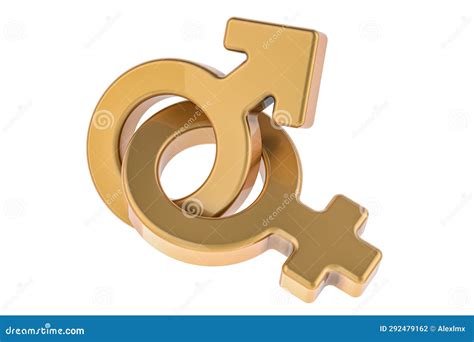 gold female and male gender symbols 3d rendering stock illustration illustration of gold