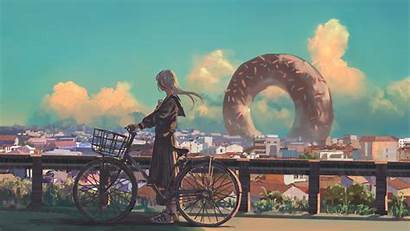 4k Wallpapers Anime Artwork Bicycle Bike Hair
