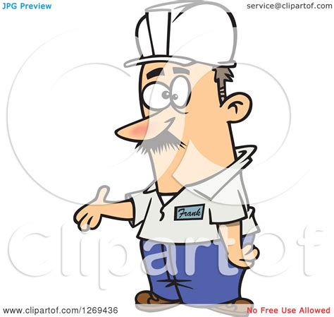 Clipart Of A Cartoon Worker Supervisor Caucasian Man Presenting