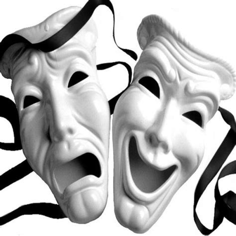 Black And White Laughing And Crying Movie Theater Masks Square Coaster Set