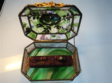 Pin By Karen Christ On Glass Glass Jewelry Box Stained Glass Jewelry Glass Boxes