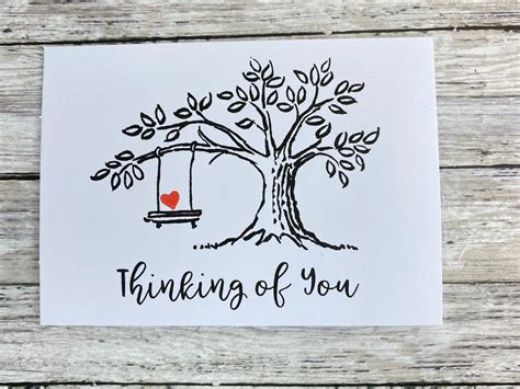 Simple Thinking Of You Card Miss You Just Because Sympathy Etsy