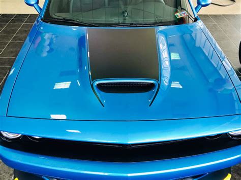 Hood Blackout 2015 2019 Challenger Srt Rt Gt Hellcat Hood Vinyl Stripes Decals And Graphics