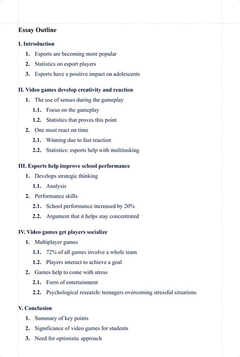 Summary Essay Outline How To Write An Effective Outline For Essays