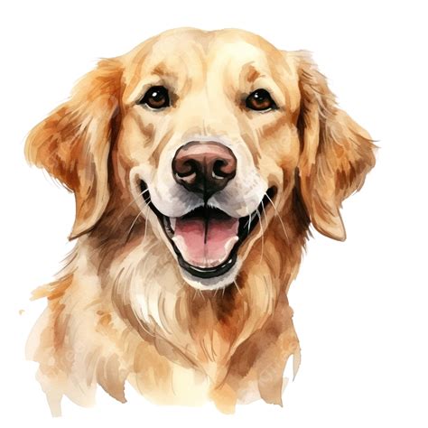 Watercolor Golden Retriever Dog Watercolor Hand Drawn Clip Art Png