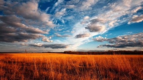 1061622 Sunlight Landscape Sunset Nature Grass Sky Field Clouds