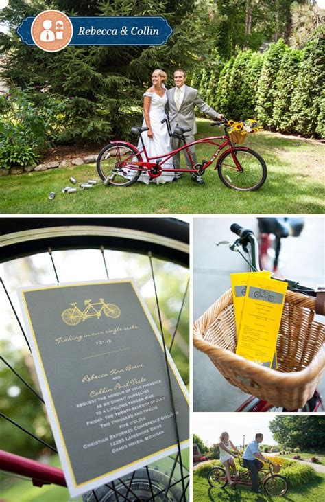 Sweetheart Save A Seat For Me Wedding Party Posed With Bicycles