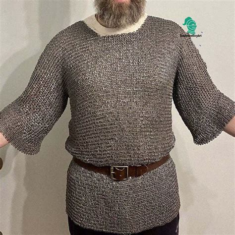 Art And Collectibles Chain Mail Half Shirt Flat Riveted With Solid