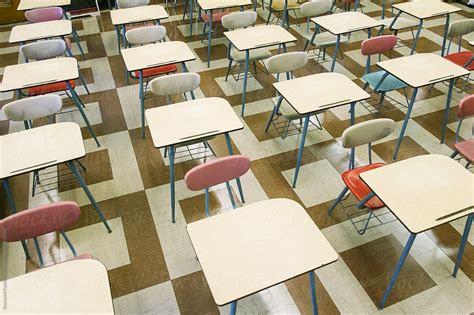 Elementary School Classroom With Vintage Desks By Stocksy Contributor