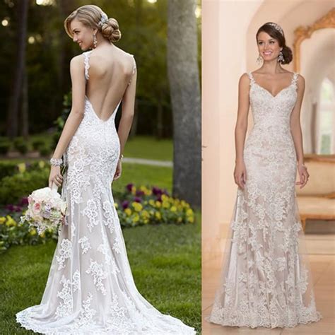 Newest 2016 Wedding Dresses Sheer With Lace Sheath