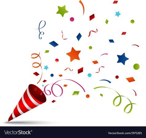 Exploding Party Popper Royalty Free Vector Image