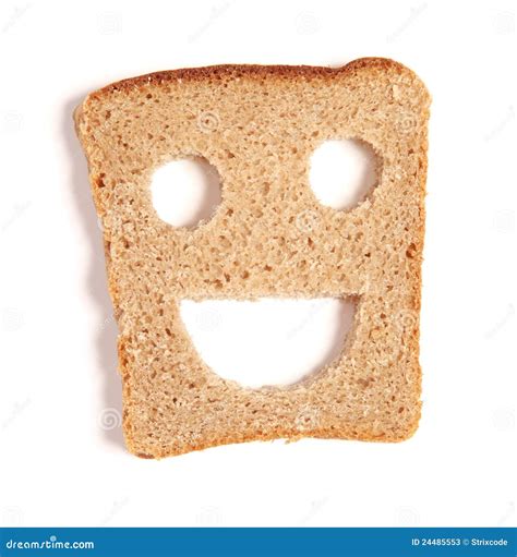 Funny Bread Slice On White Stock Photos Image 24485553