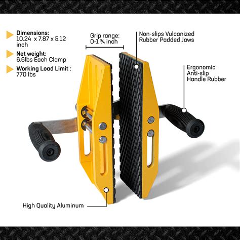 Buy Heavy Duty Set Of 2 Double Handed Stone Carry Clamps Scissor Lifting And Transporting Tool