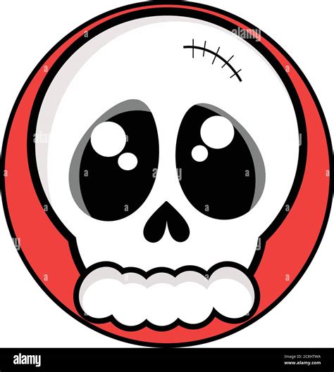 Skull With Red Eyes Stock Vector Images Alamy