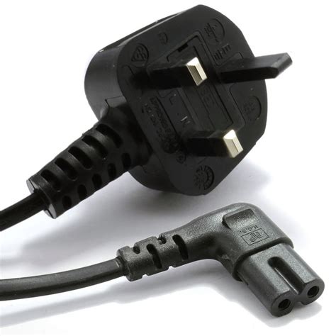 3 Meters Right Angle Figure 8 Cable C7 To Uk Plug Power Cord