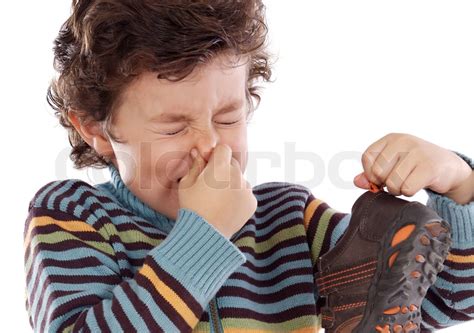 Boy With Stinky Stock Image Colourbox