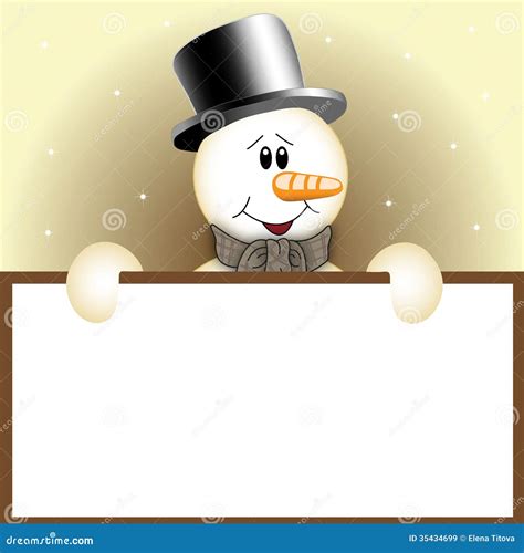 Snowman With Sign Royalty Free Stock Images Image 35434699