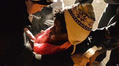 Ferguson Grand Jury Ruling Sparks Riots In Pictures Bbc News