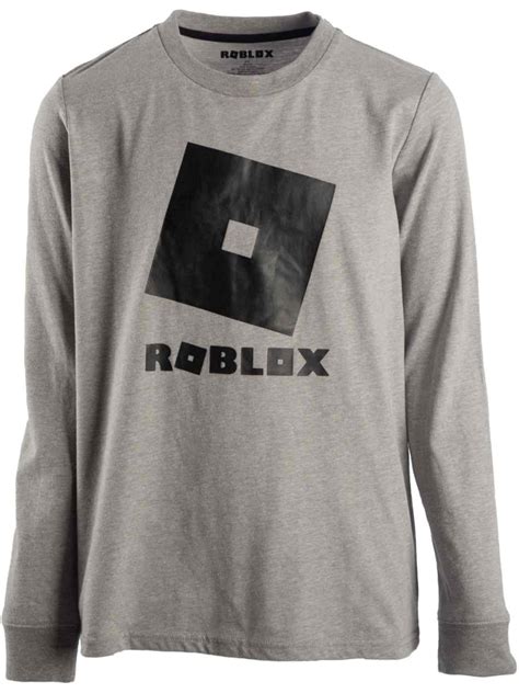 Boys Gray And Black Roblox T Shirt Long Sleeve Tee Shirt