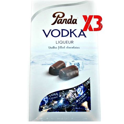 3 Pack Of Panda Vodka Liqueur Filled Chocolates 290g Vodka Liqueur