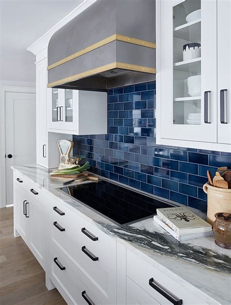 We're in the midst of redoing our kitchen (white cabs, jet mist granite, light gray/blue subway tile backsplash). Pin by Jill Fikkert on Kitchen | Blue backsplash kitchen ...