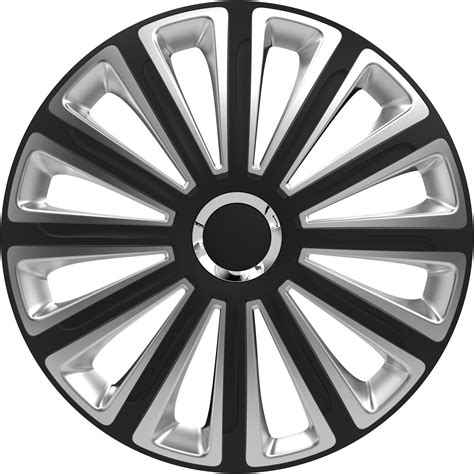 4 Piece Hubcaps Trend Rc Black And Silver 16 Inch Uk