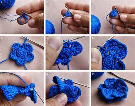 Paso A Paso De Flor Con Pétalos Superpuestos Crochet