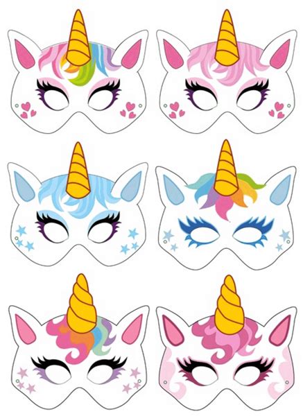 Unicorn Card Party Masks 6pk Welcome To The Nice Party® Balloons