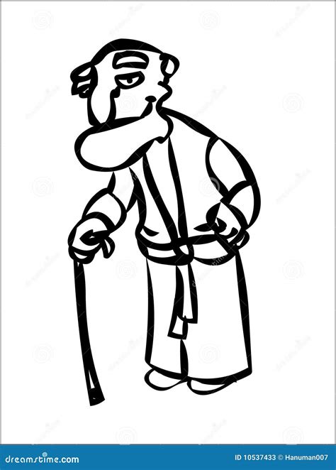Old Man Stock Vector Illustration Of White Cartoon 10537433