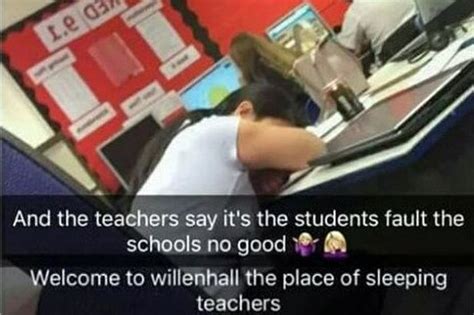 Teacher Caught Sleeping On Desk In Middle Of Classroom While She Was