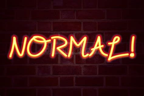 Normal Neon Sign On Brick Wall Background Fluorescent Neon Tube Sign On Brickwork Business
