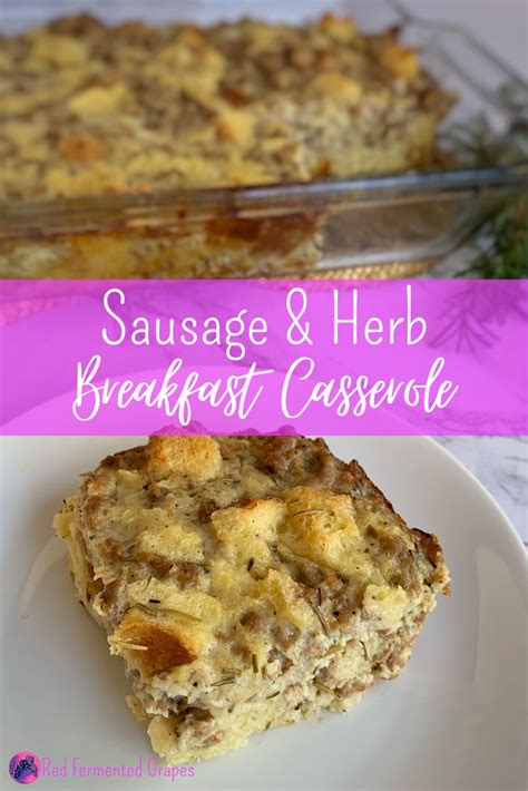 Sausage And Herb Breakfast Casserole ⋆ Red Fermented Grapes ⋆ Breakfast