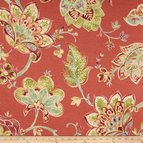 Coordinate all your coral room décor with these easy to match small scale fabric patterns. Richloom Jubilant Coral from @fabricdotcom Screen printed ...