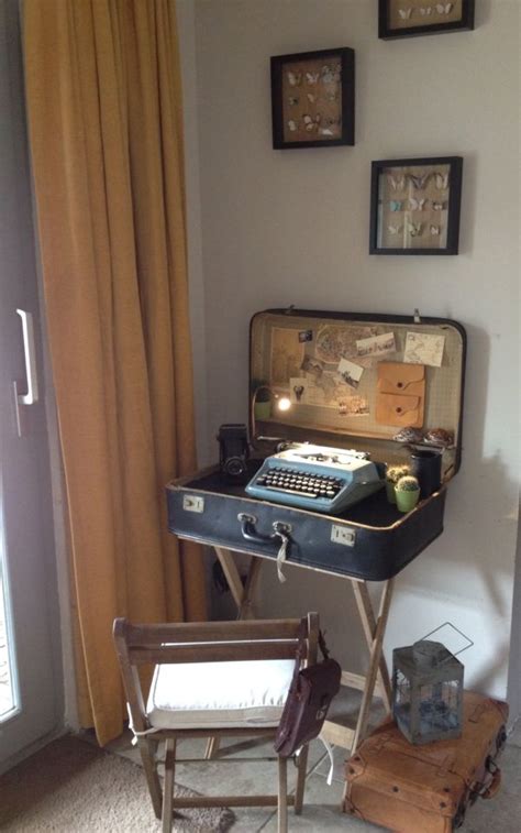 Suitcase Desk Deco Recup Valise Vintage Deco Maison Interieur