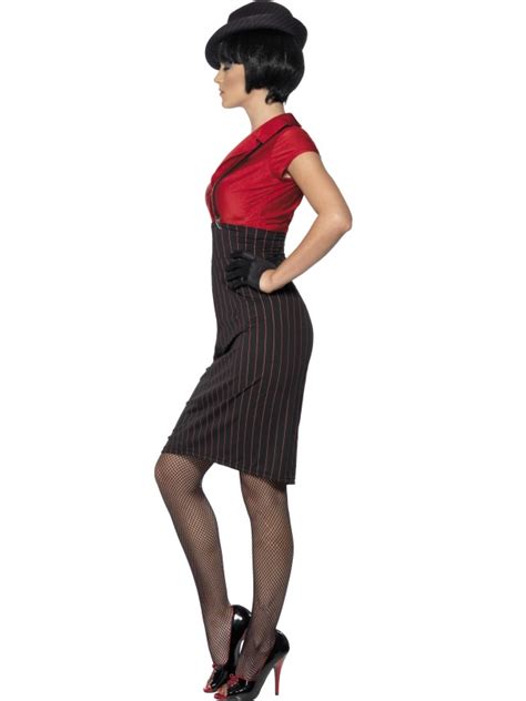 Adult 1920s Lady Gangster Chicago Moll Fancy Dress Costume Women