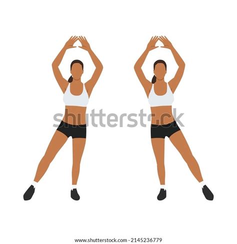 Woman Doing Modified Jumping Jacks Exercise Stock Vector Royalty Free