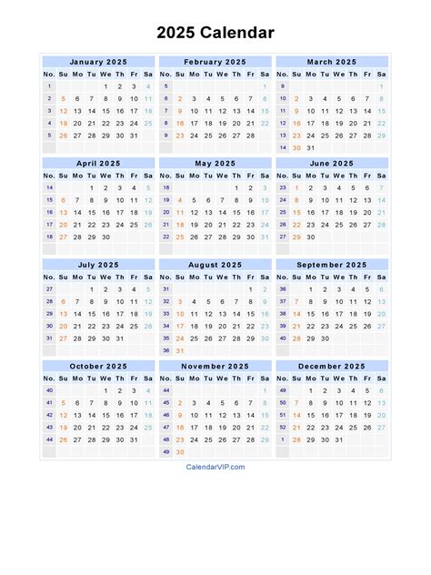 2025 Calendar Blank Printable Calendar Template In Pdf Word Excel
